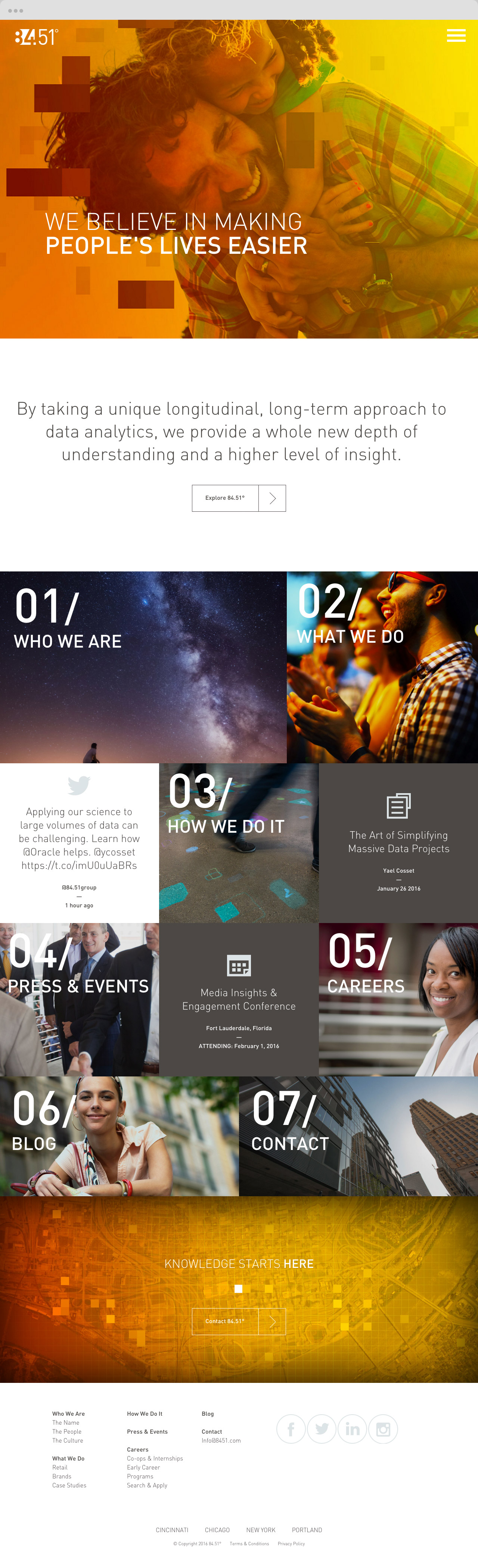 84.51° home page of redesigned website