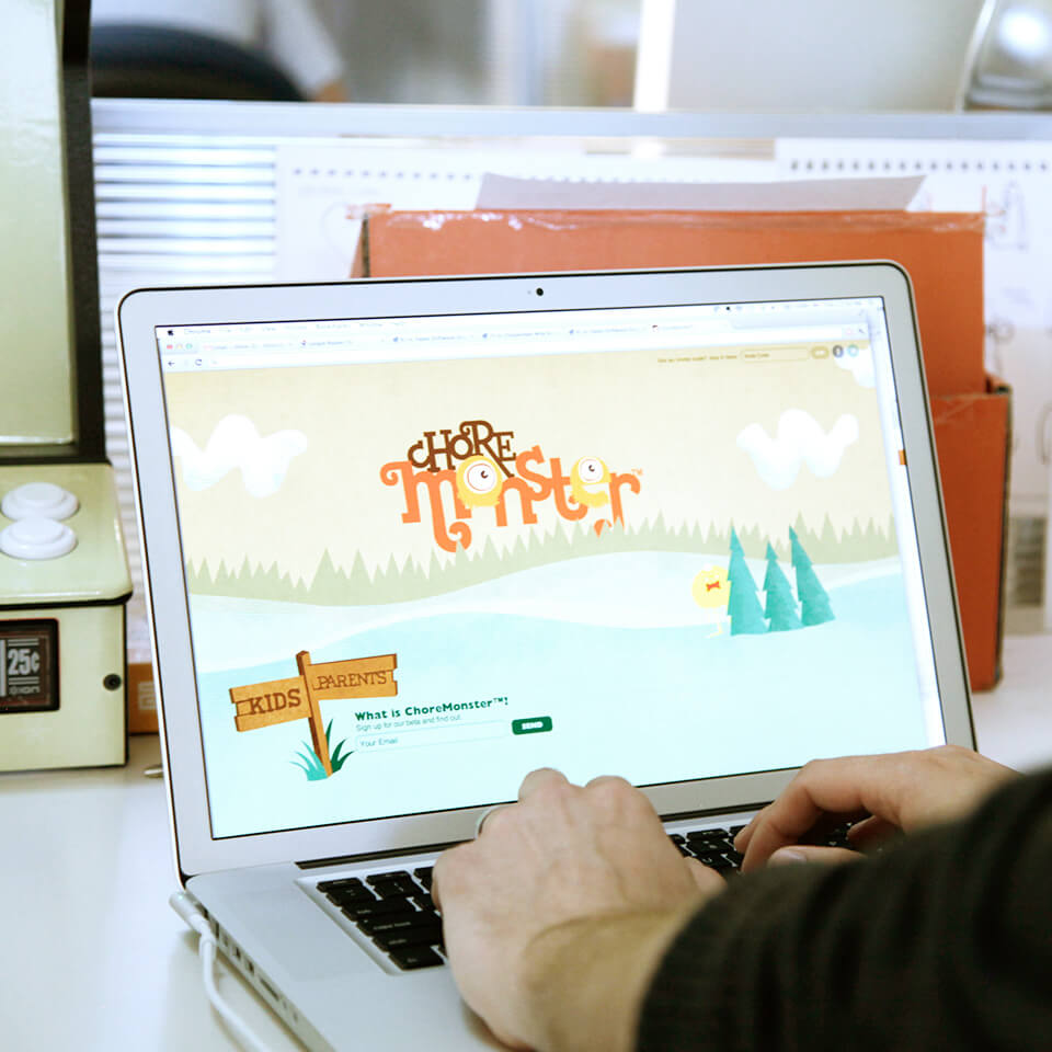 Chore Monster website displayed on a desktop