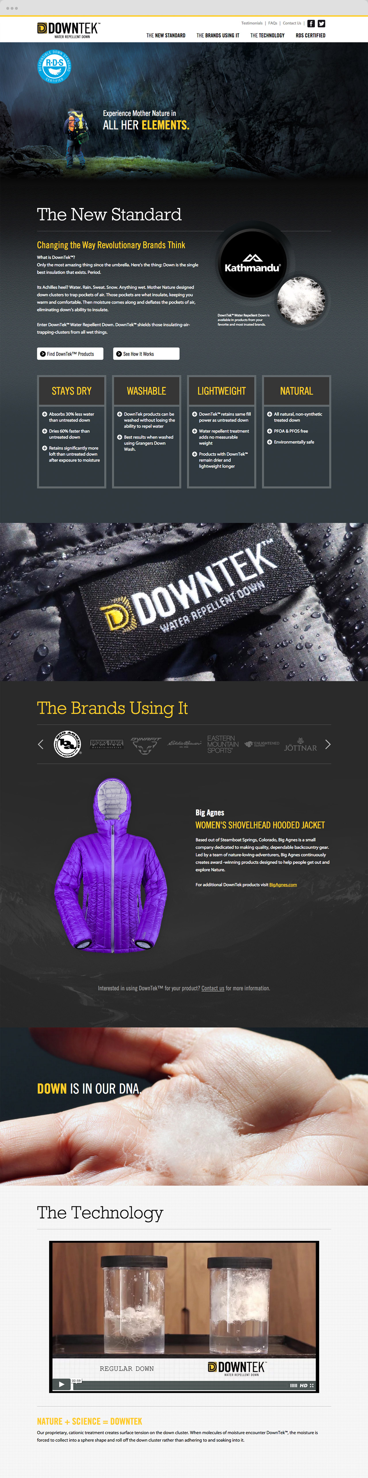 Home page of DownTek website redesign developed by Bluestone Creative