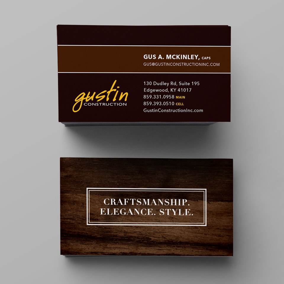 Business card design concept for Gustin Construction
