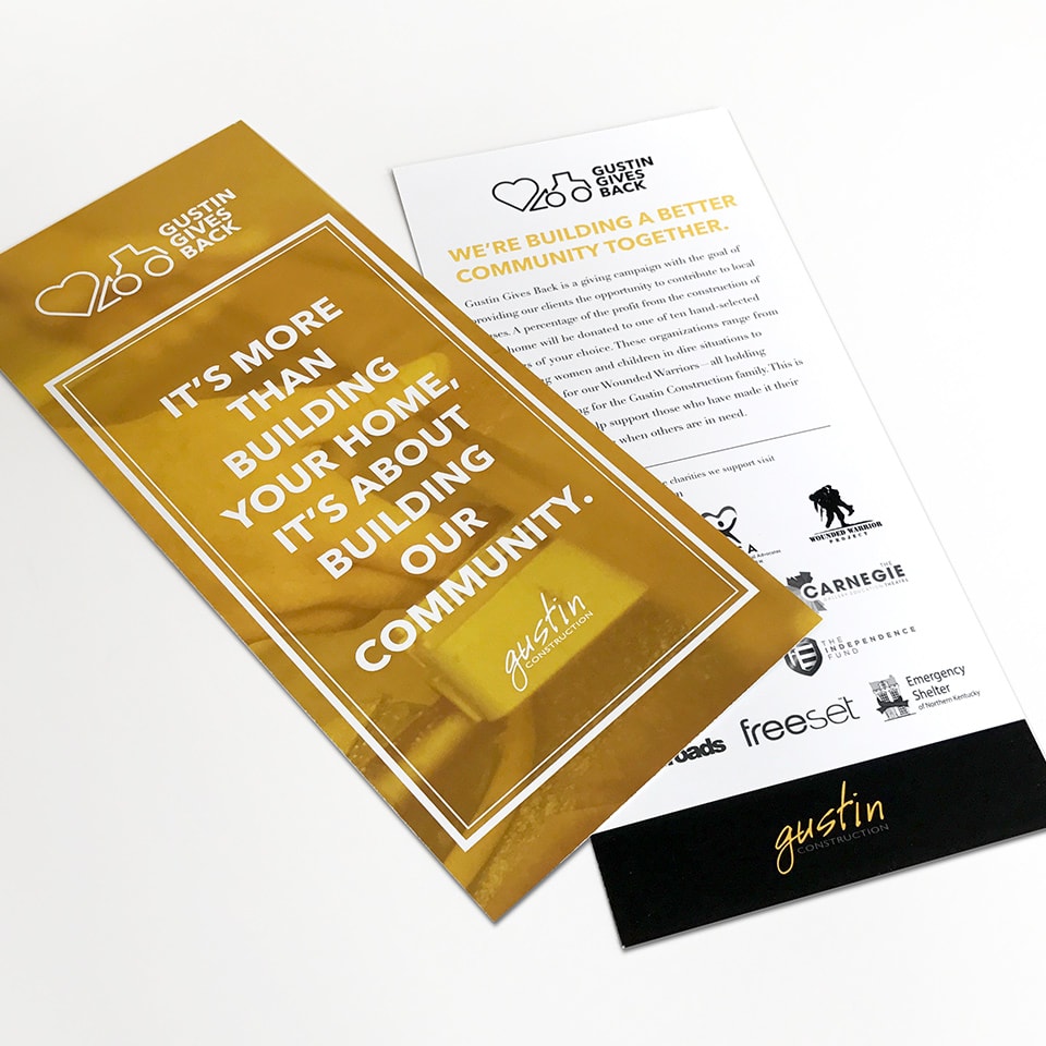 Gustin Gives Back handout design