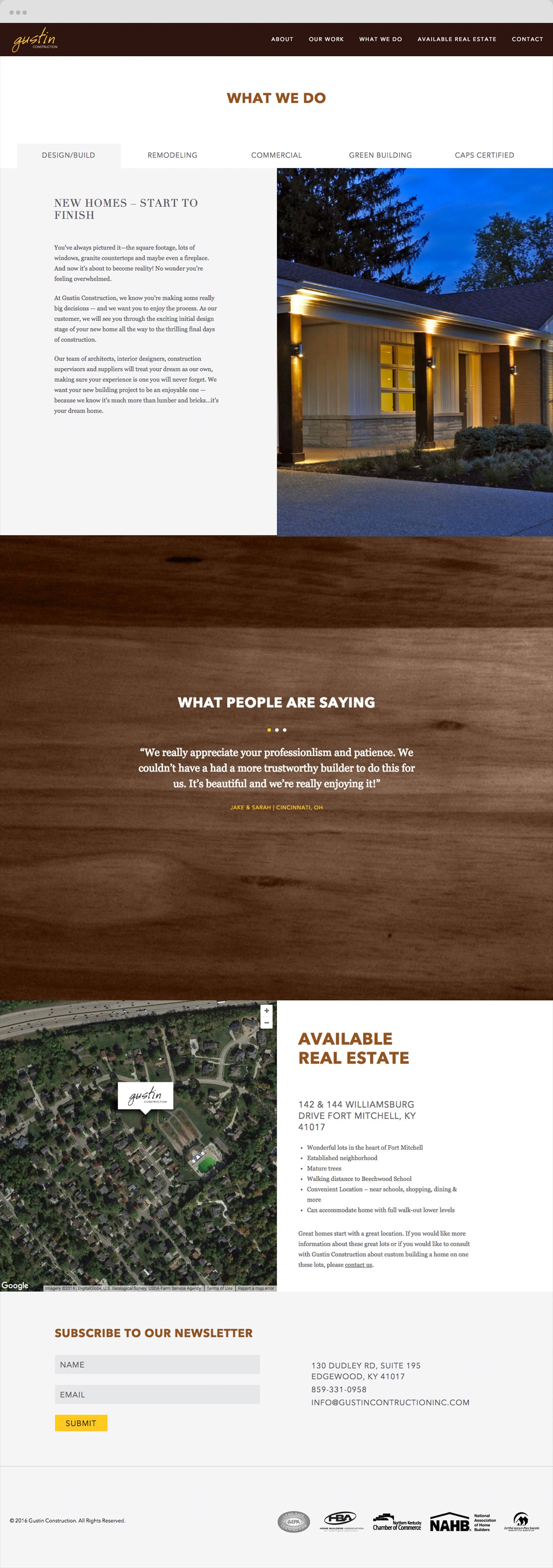 Sample page from website redesign by Bluestone Creative