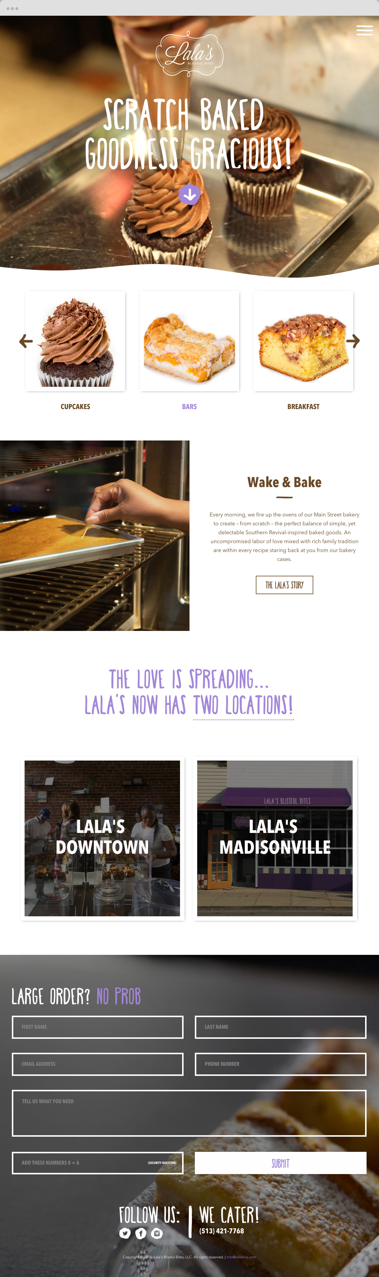 Sample webpage from Lala's Blissful Bites