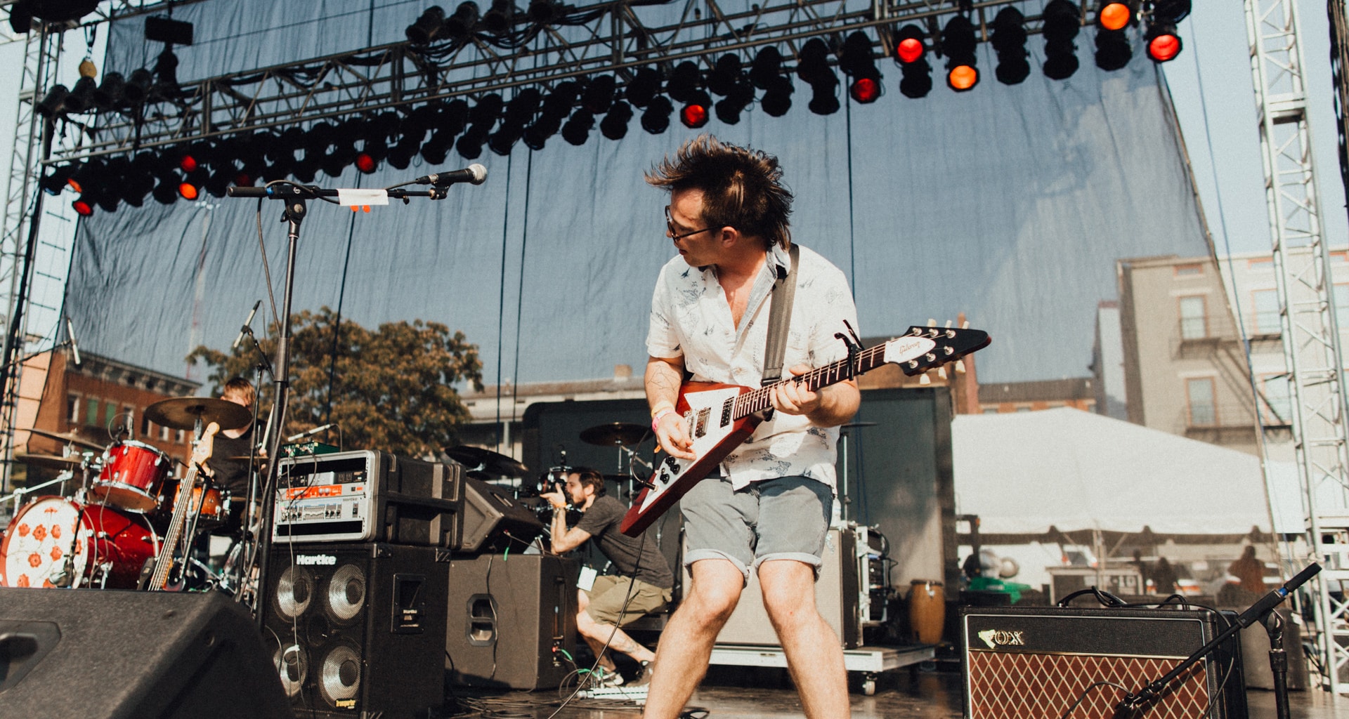 Band playing on stage at the Midpoint Music Festival
