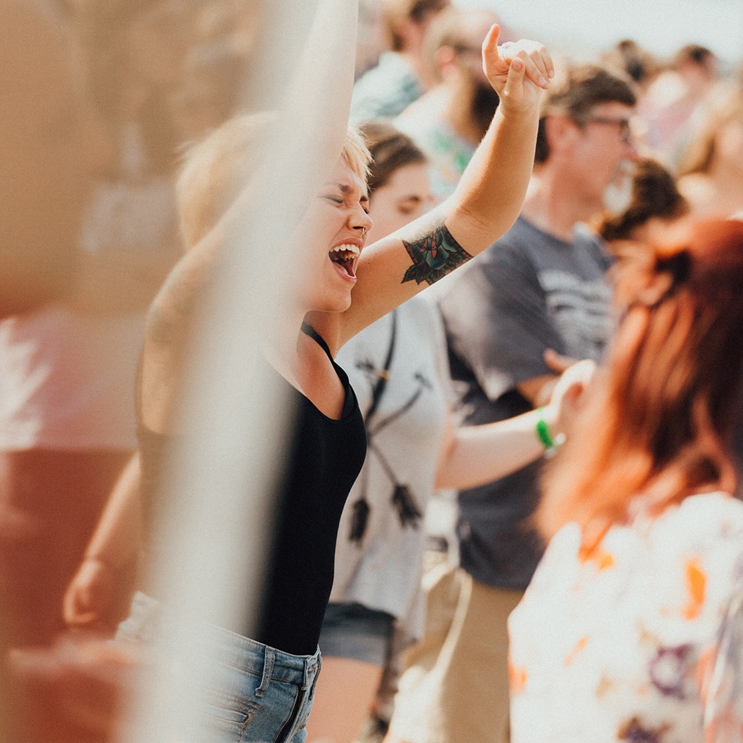 Fans in the crowd at the Midpoint Music Festival