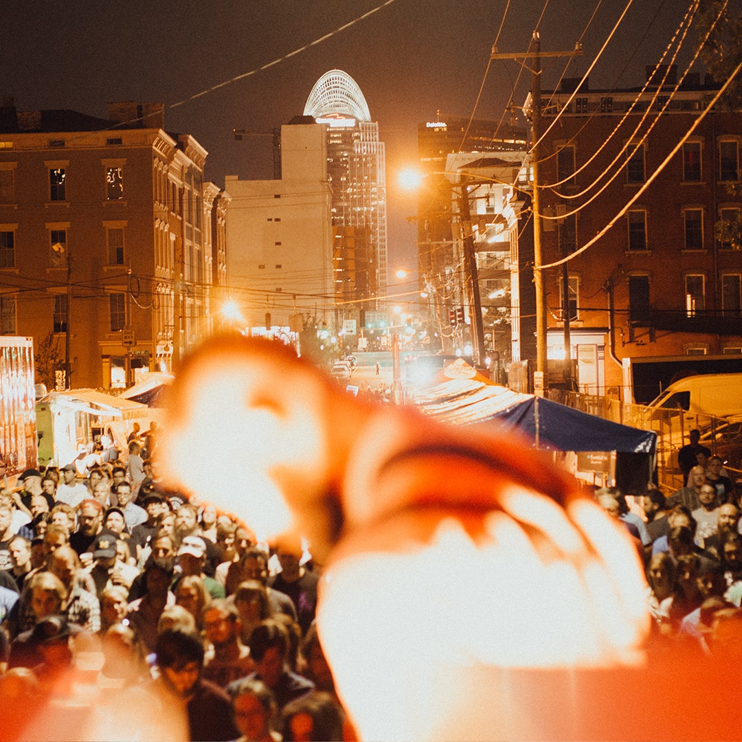 Midpoint Music Festival band and crowd in Cincinnati