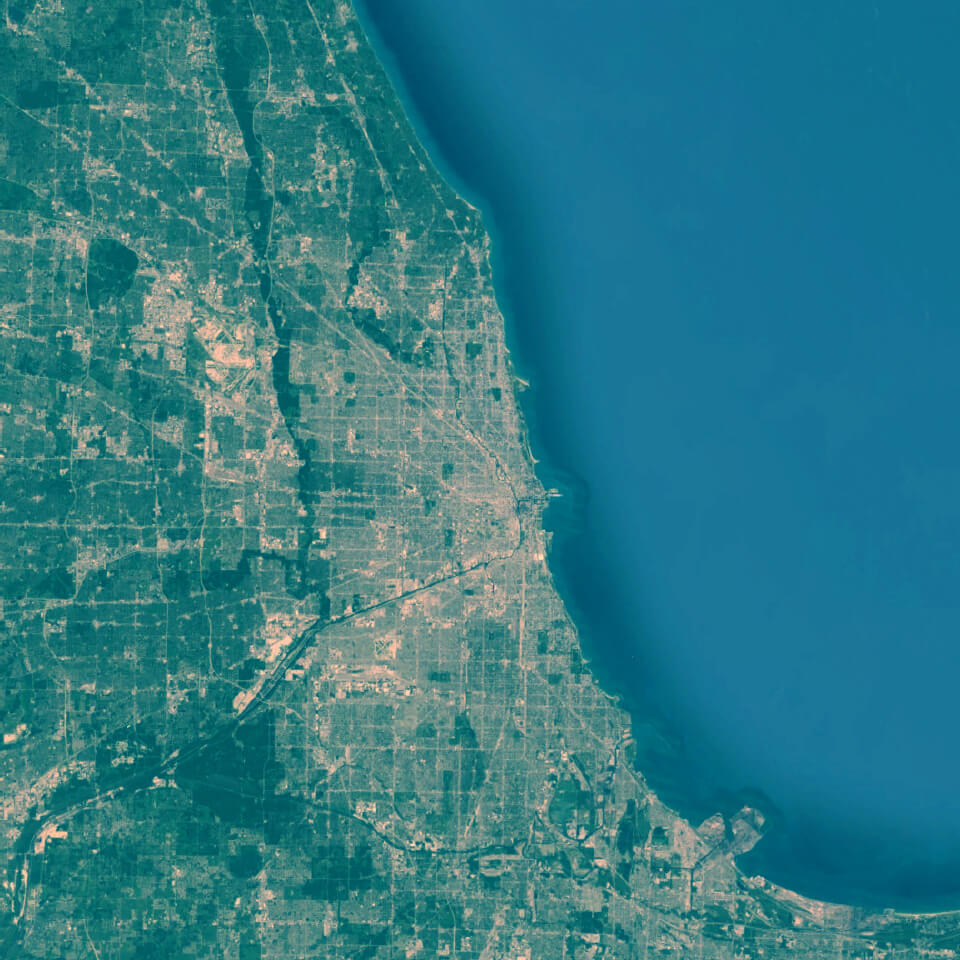Aerial view of Chicago, IL