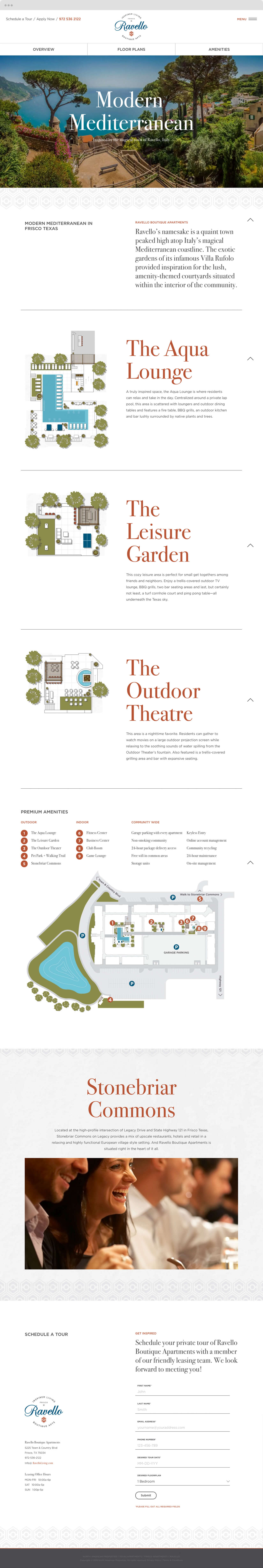 Screenshot Ravello Stonebriar webpage