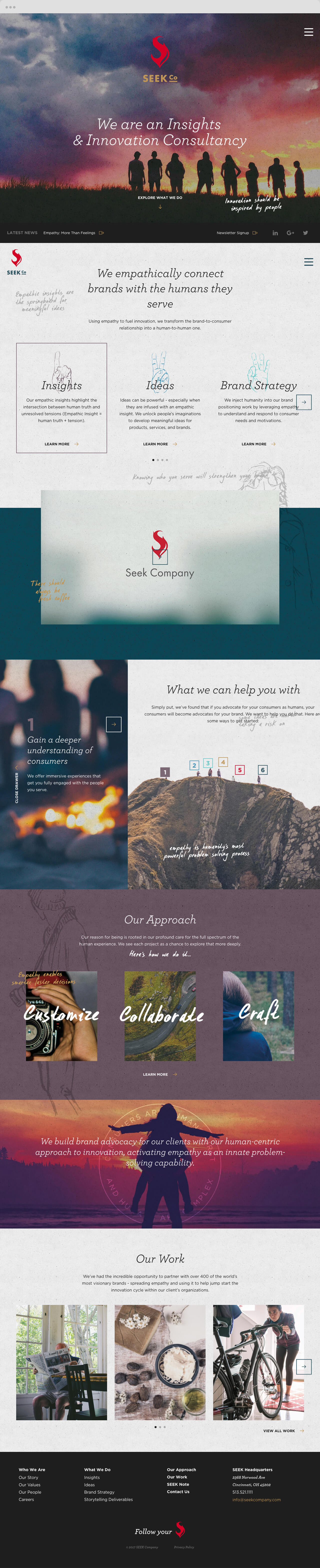 SEEK Company homepage of website developed by Bluestone Creative