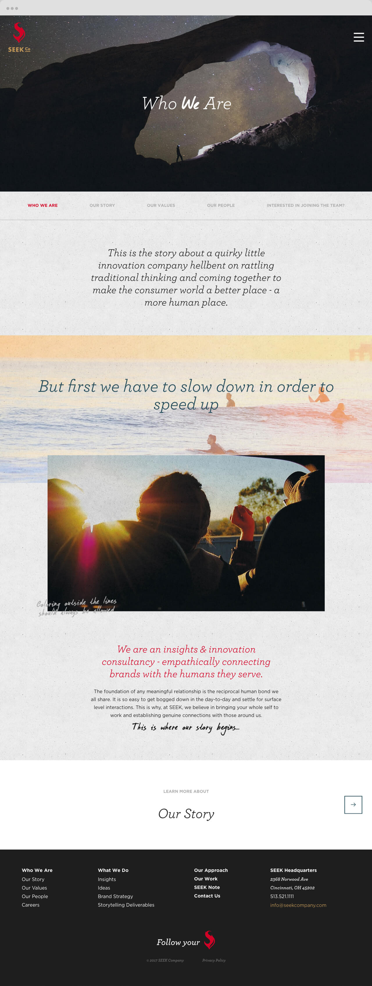 Sample website page for SEEK Co about us page