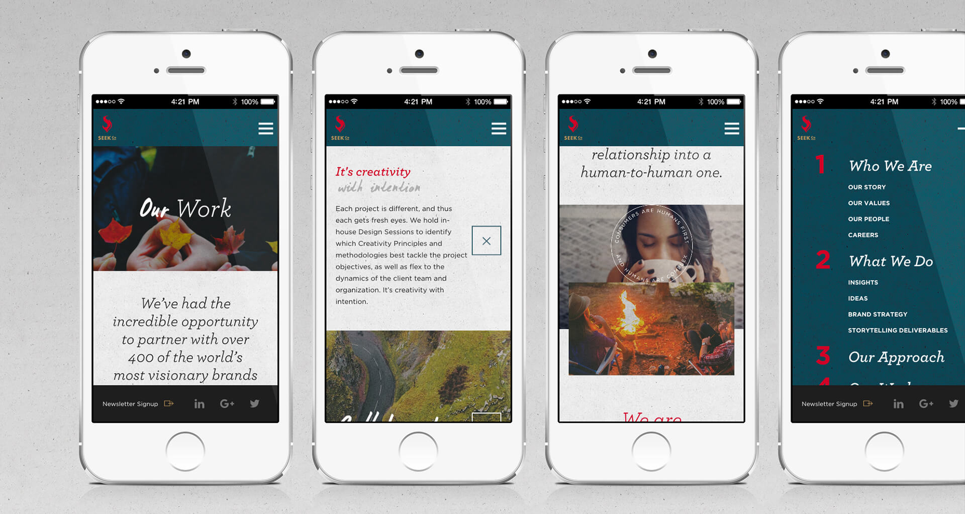 Mobile mockup of SEEK Co's website designed by Bluestone Creative