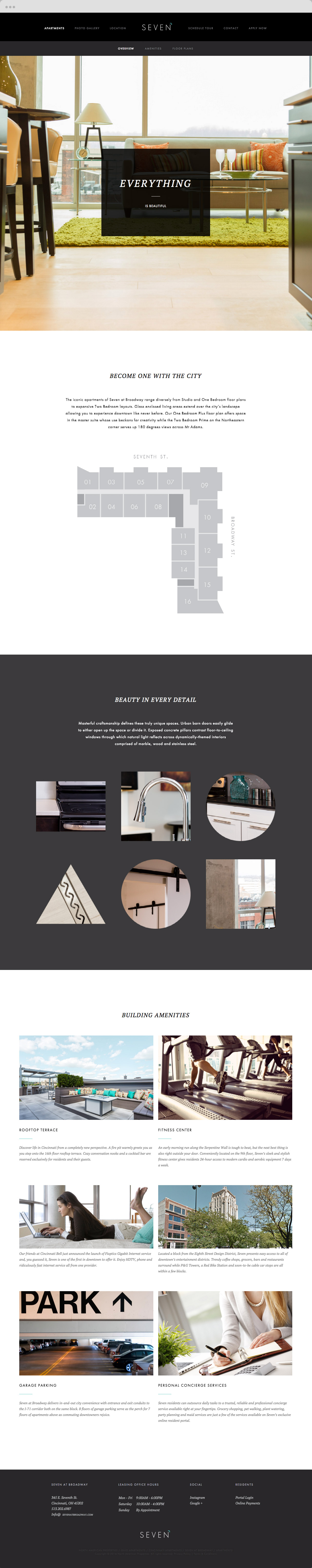 Sample web page on Seven at Broadway