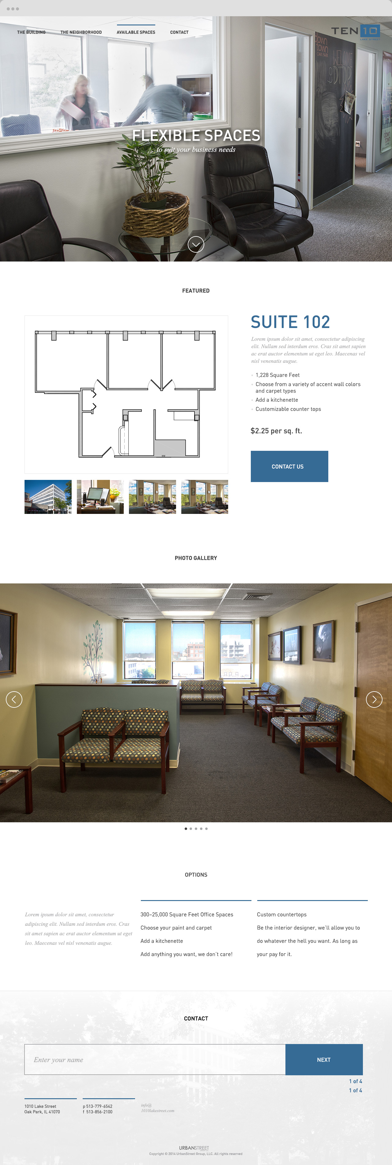 Sample floorplan web page from Ten10 Lake Street